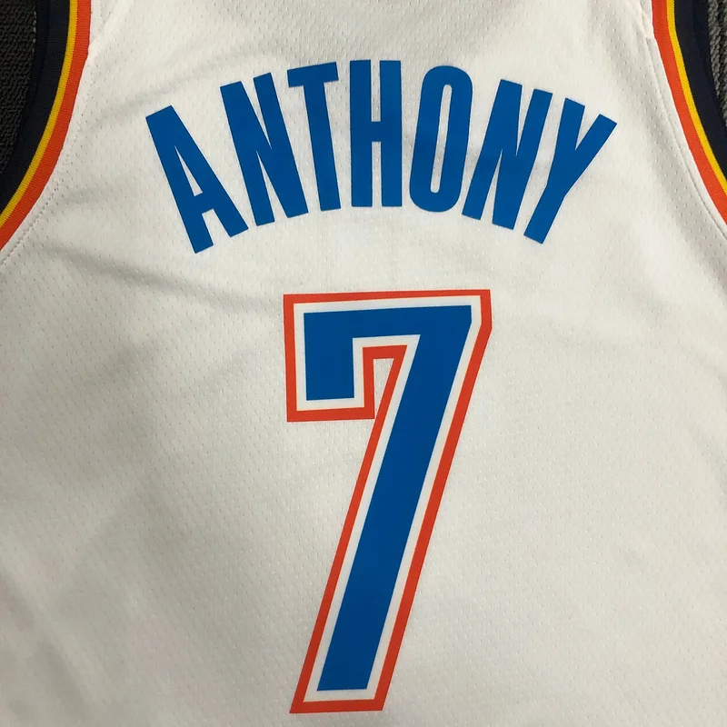 NBA Oklahoma City Thunder Basketball Jersey White #7 ANTHDNY