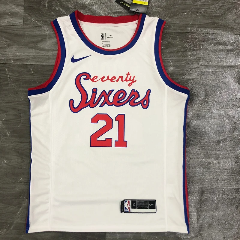 2021 Season NBA Philadelphia 76ers Basketball Jersey Retro limited #21 EMBIID