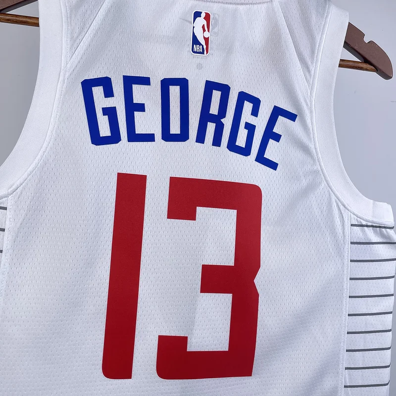 2023 Season   NBA Los Angeles Clippers Basketball jersey   Home   White  #13   GEORGE