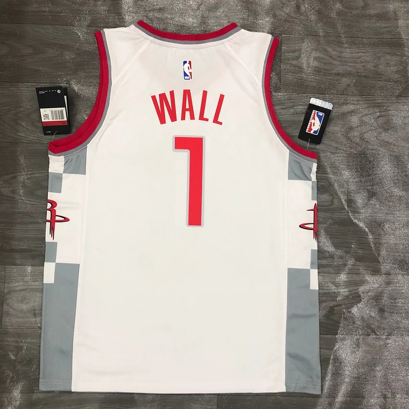 2020 Houston Rockets Basketball Jersey city version White #1 WALL