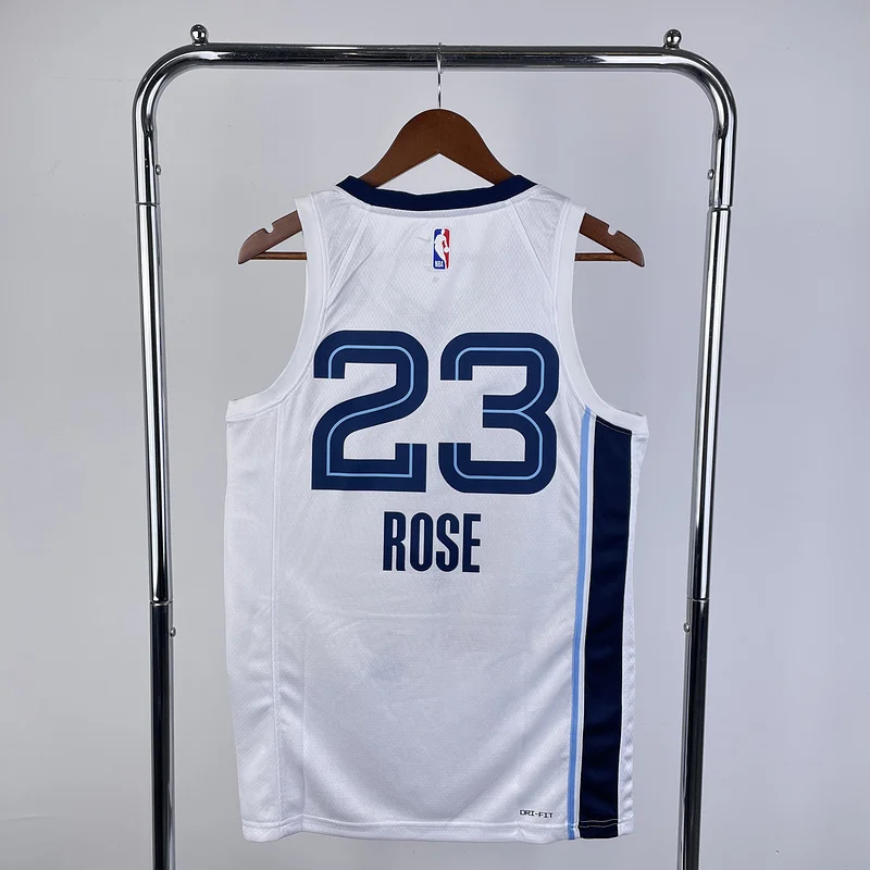 2023 Season NBA Memphis Grizzlies Basketball Jersey White #23 ROSE