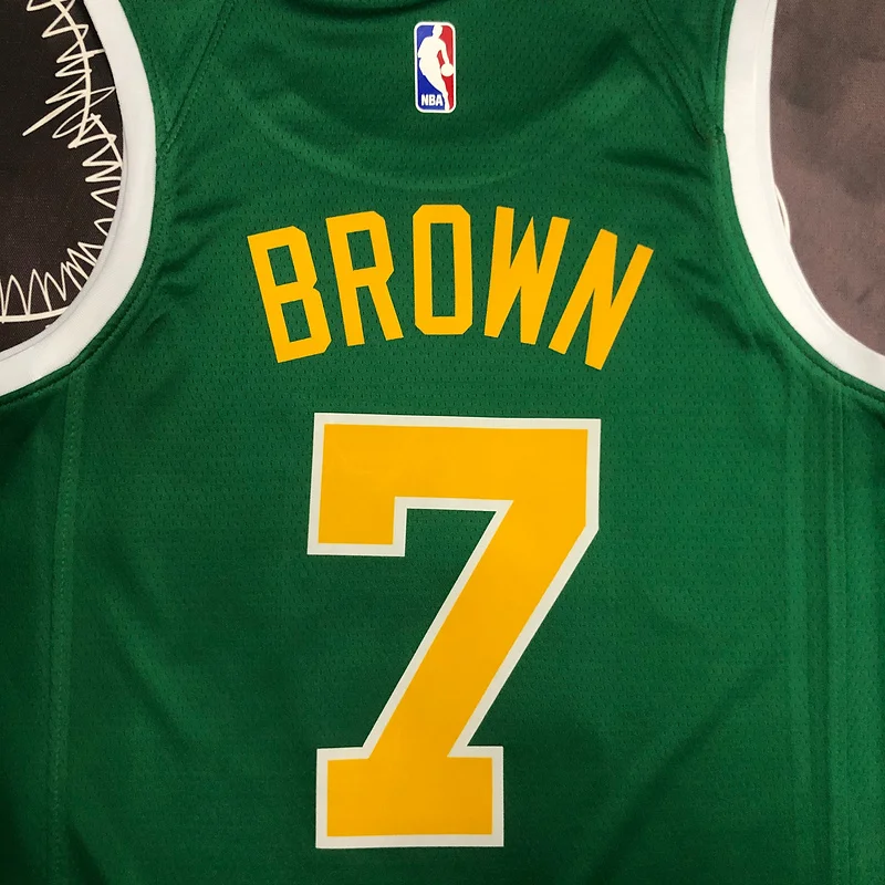 NBA Boston Celtics Basketball Jersey Green Gold #7 BROWN