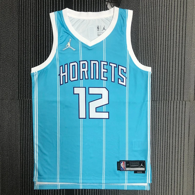 75th anniversary  Charlotte Hornets Basketball Jersey   Blue  #12  OUBRE JR