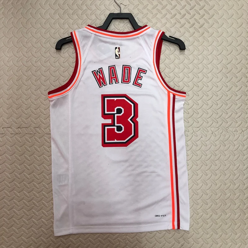 2023 SeasonNBA Miami Heat basketball jersey Retro #3 WADE