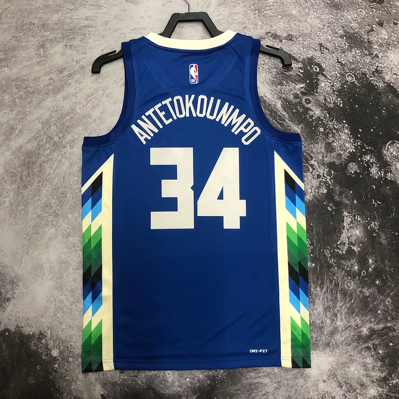 2023 Season NBA Milwaukee Bucks Basketball jersey city version #34