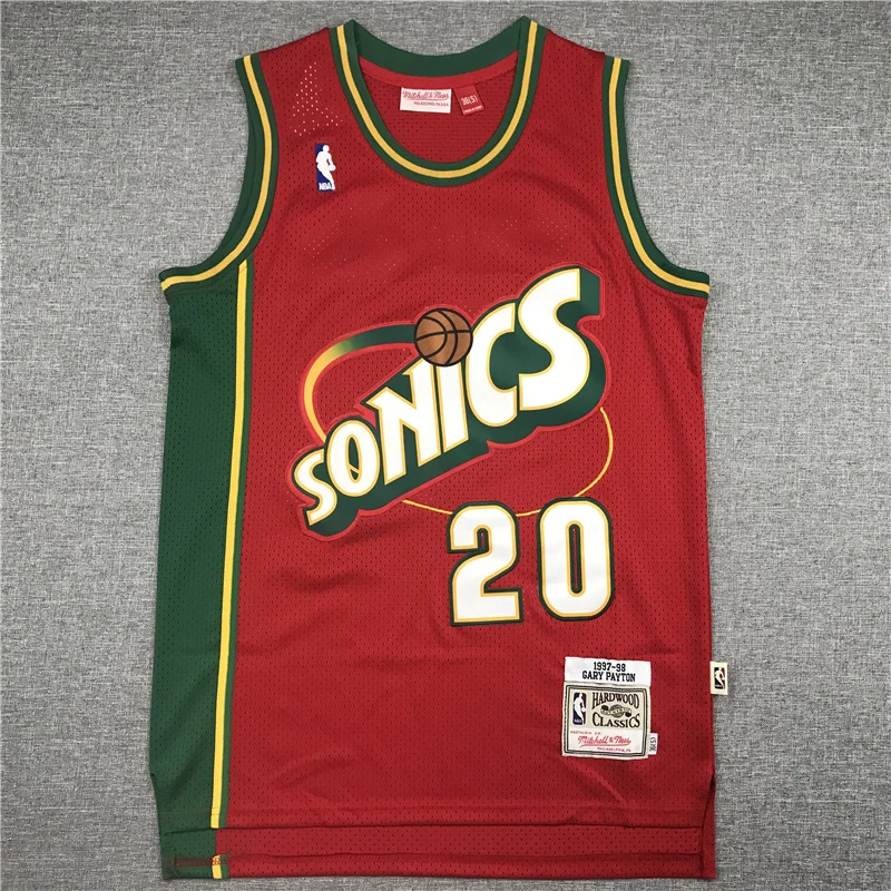 NBA Seattle SuperSonics Basketball jersey 20 Retro red