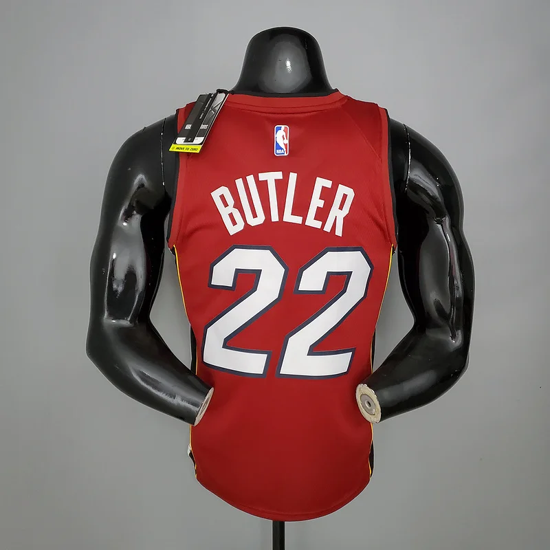 2021 Season NBA Miami Heat basketball jersey Jordan V-neck maroon red #22 BUTLER