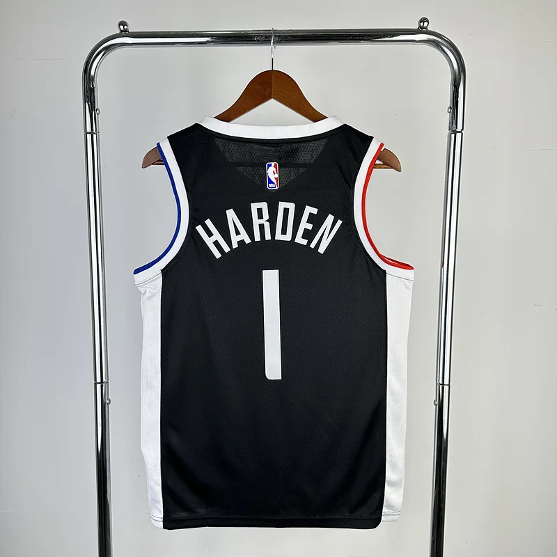 2021 Season  NBA Los Angeles Clippers Basketball jersey   Latin   Black  #1    HARDEN