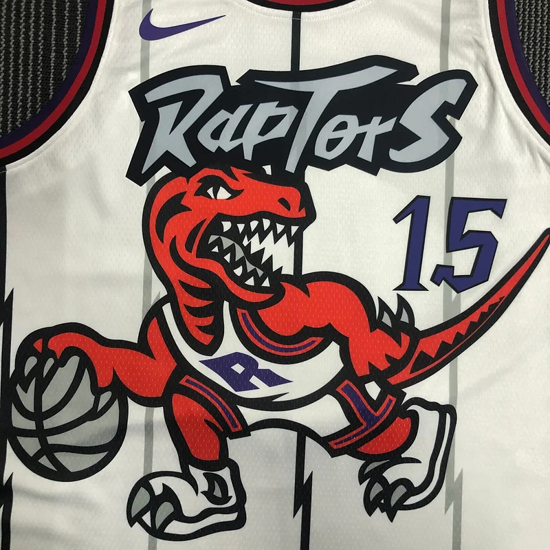 NBA Toronto Raptors Basketball Jersey Retro White #15 CARTER