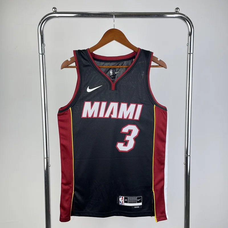 2023 Season NBA Miami Heat basketball jersey V-neck Black #3 WADE