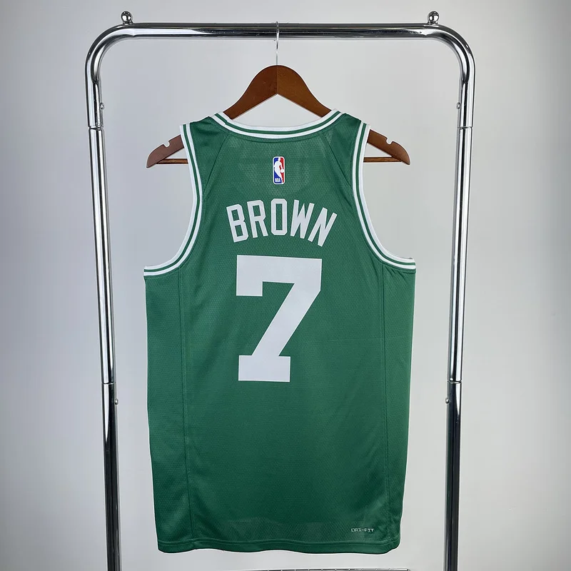 2023 Season NBA Boston Celtics Basketball Jersey Green #7 BROWN