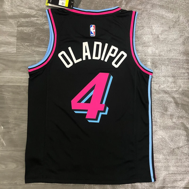 NBA Miami Heat basketball jersey round neck Black #4 OLADIPO