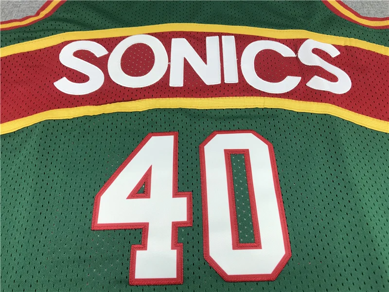 Mitchell Ness NBA Seattle SuperSonics Basketball jersey 40 Green red