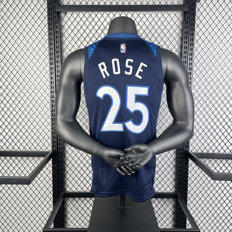 2023 Minnesota Timberwolves Basketball Jersey Aawy Blue #25 ROSE