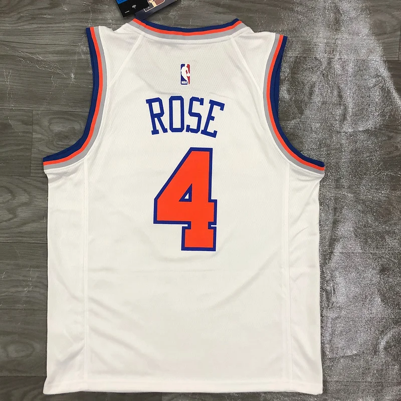 New York Knicks Basketball Jersey White #4 ROSE