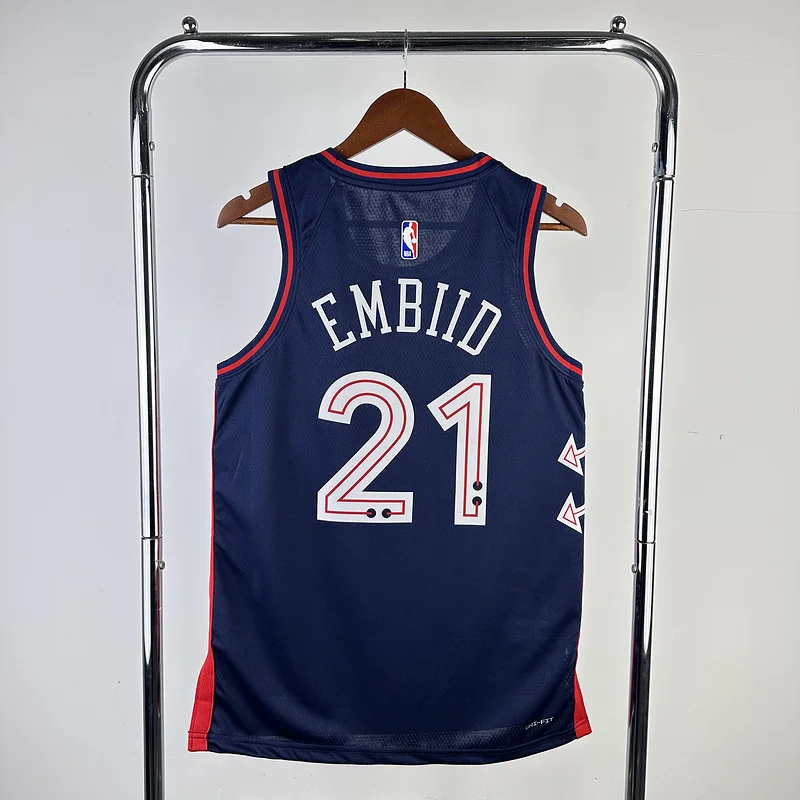 2024 Season NBA Philadelphia 76ers Basketball Jersey city version #21 EMBIID