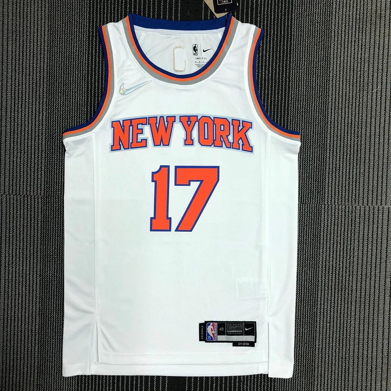 75th anniversary New York Knicks Basketball Jersey White #17 LIN