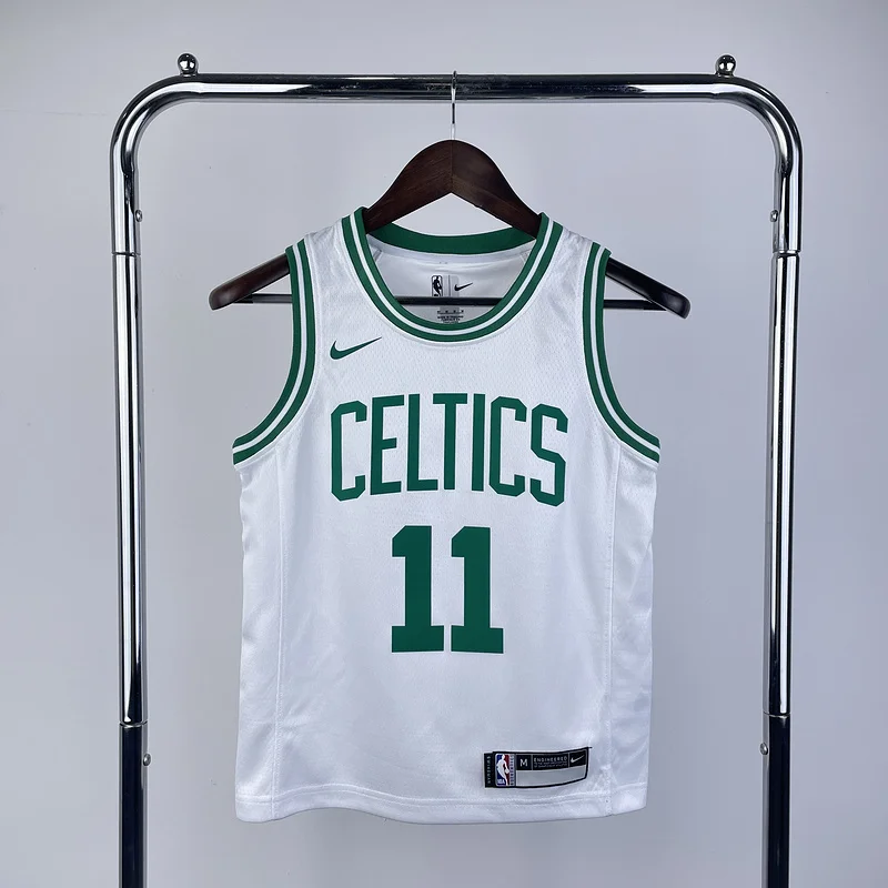 Youth kids Basketball Jersey Boston Celtics White #11 IRVING