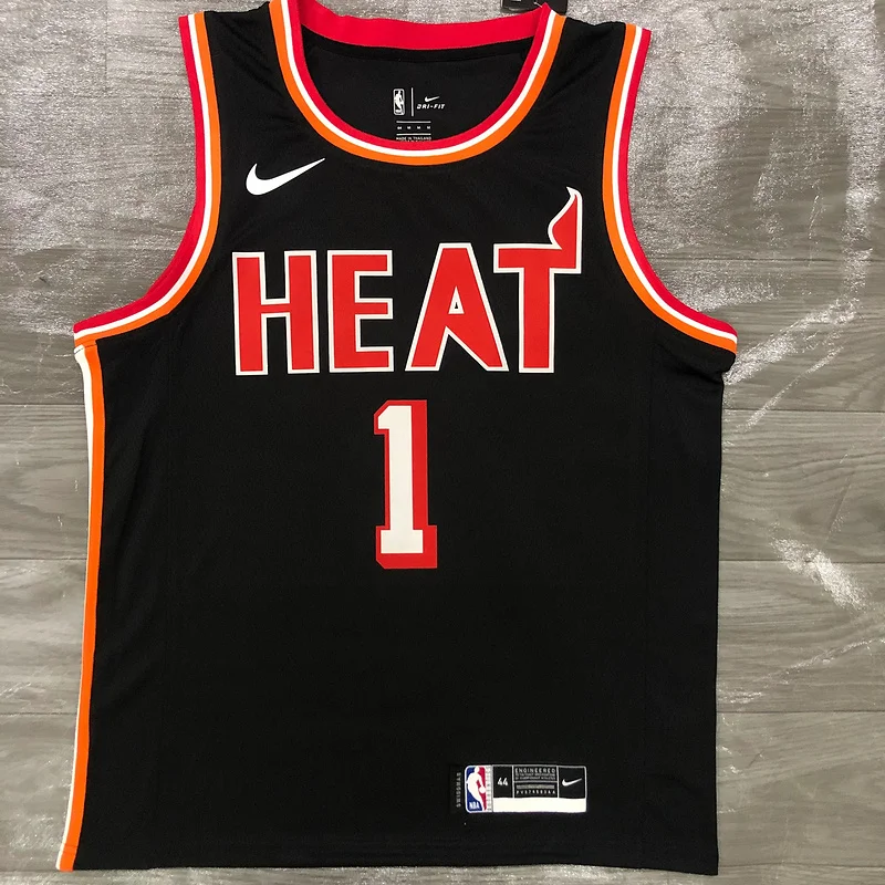 2018 Season NBA Miami Heat basketball jersey retro night Black #1 BOSH