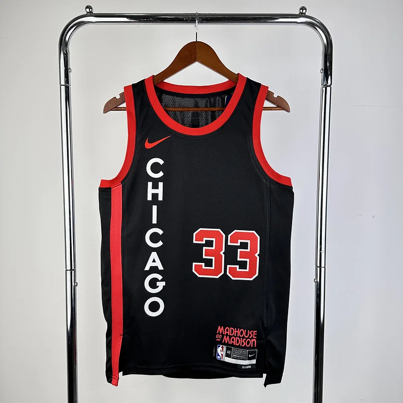 2024 Season NBA Chicago Bulls Basketball jersey City version #33 PIPPEN