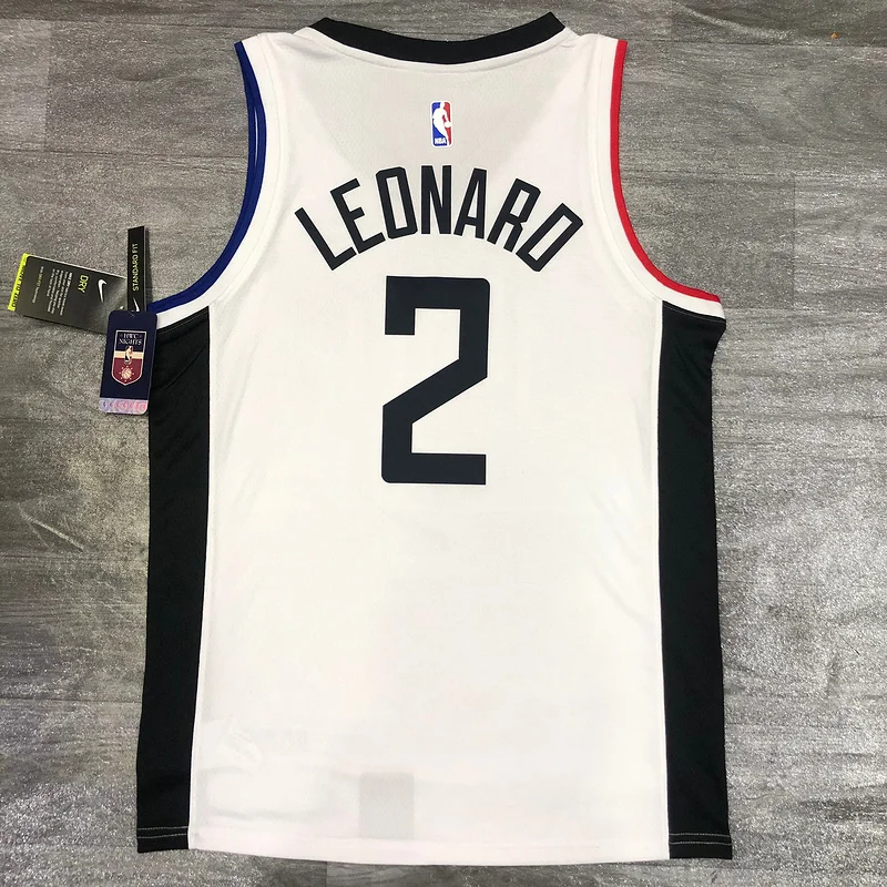 2020 Season NBA Los Angeles Clippers Basketball jersey  Latin  city version   White  #2  LEONARD