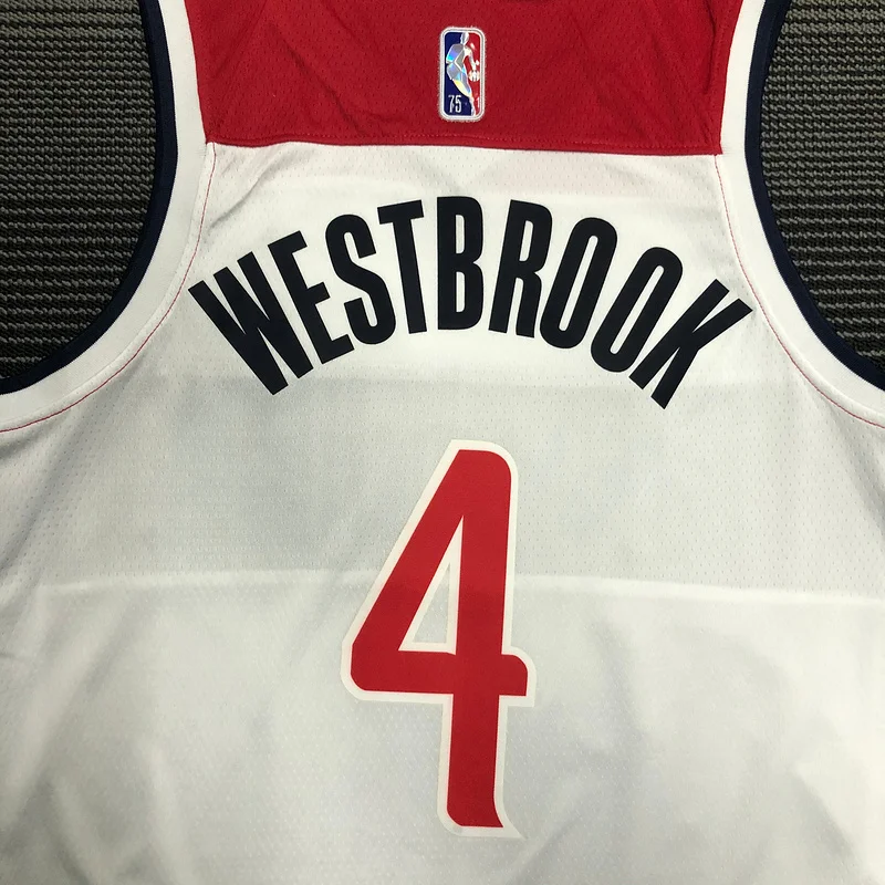 75th anniversary Washington Wizards Basketball Jersey White #4  WESTBROOK