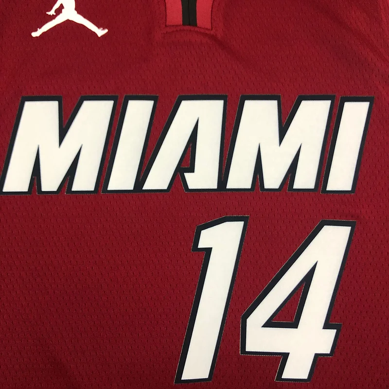 2021 Season NBA Miami Heat basketball jersey Jordan V-neck maroon red #14 HERRO