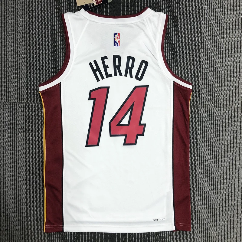 75th anniversary NBA Miami Heat basketball jersey White #14 HERRO