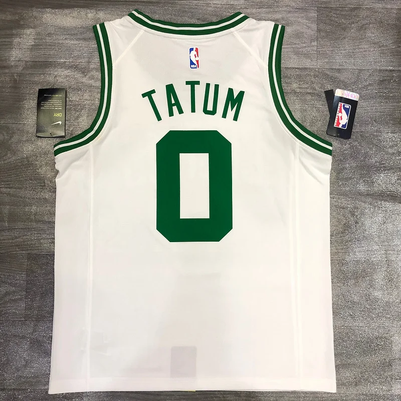 NBA Boston Celtics Basketball Jersey Retro White #0 TATUM