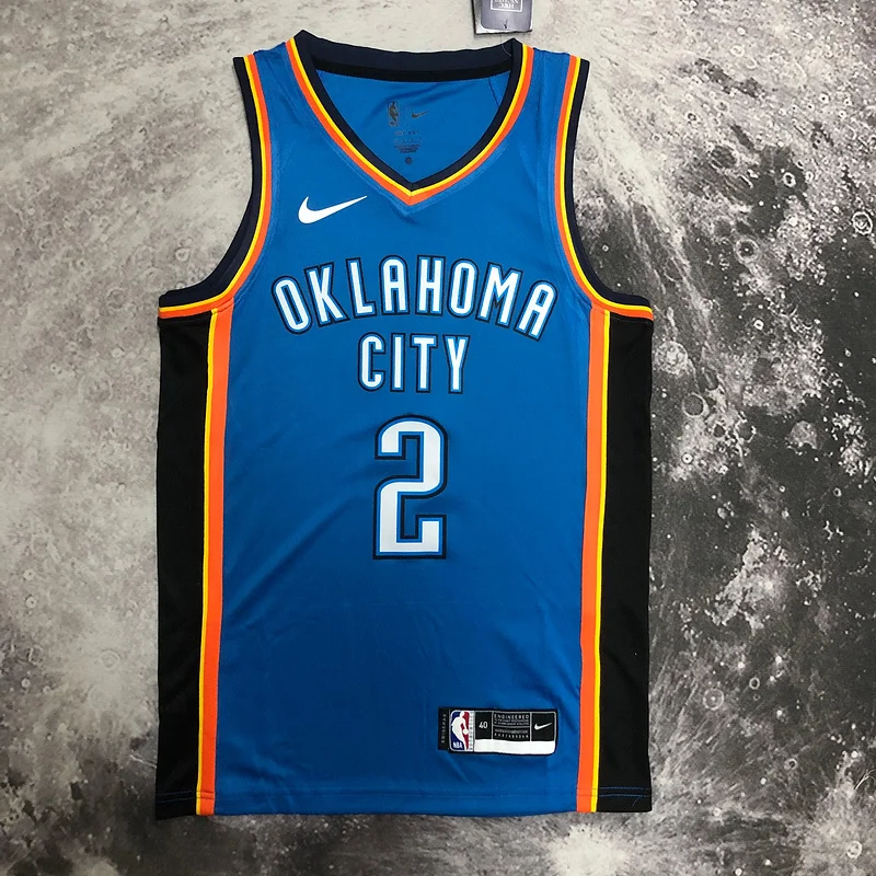 NBA Oklahoma City Thunder Basketball Jersey Blue #2 GILGEOUS ALEXANDER