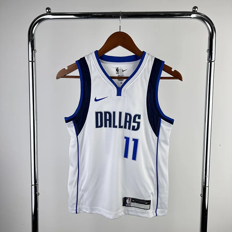 Youth kids Basketball Jersey Dallas Mavericks White #11 IRVING