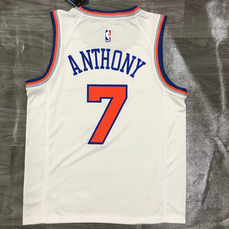 New York Knicks Basketball Jersey White #7 ANTHONY