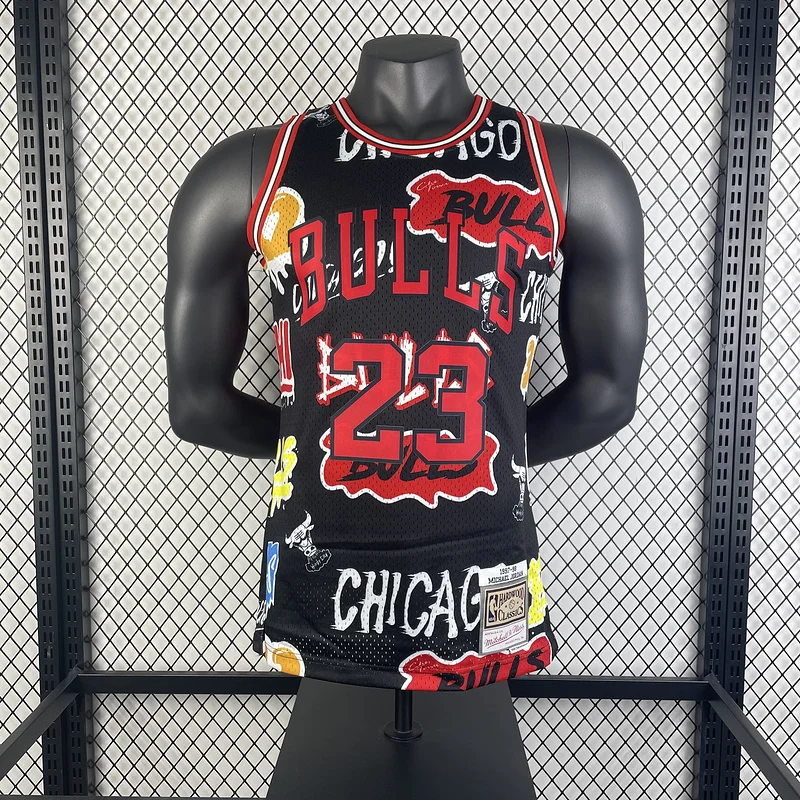 MN Hot Print Retro NBA Chicago Bulls Basketball jersey 1997 1998 Season #23 Jordan