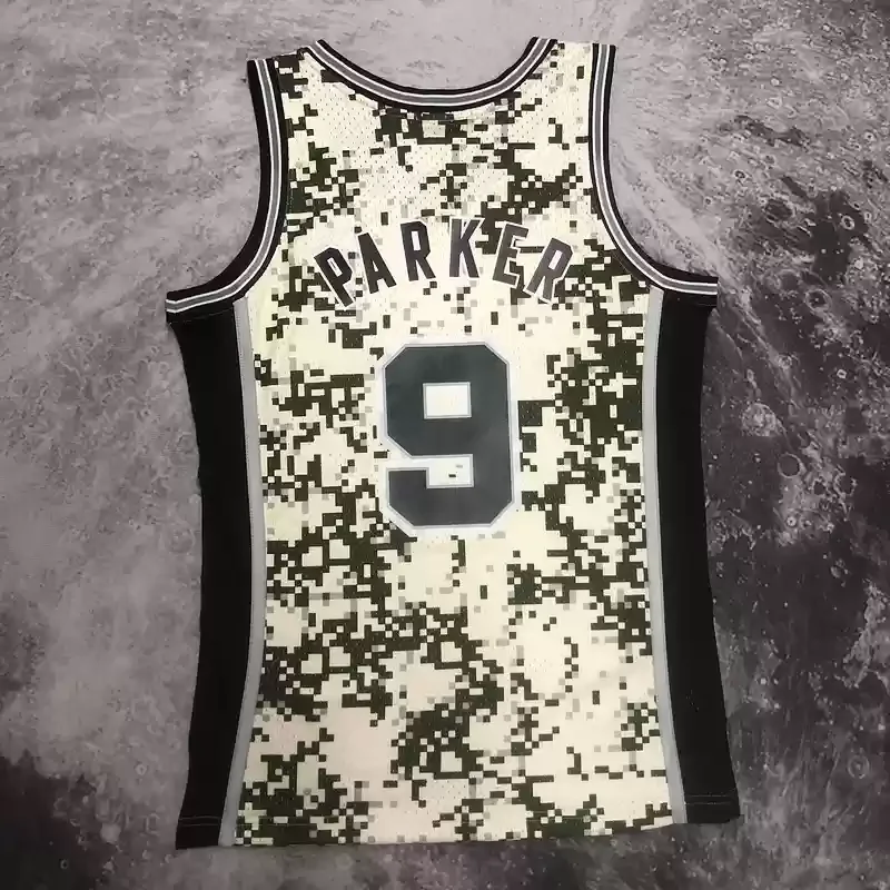 Mitchell Ness Hot Print Retro San Antonio Spurs Basketball Jersey 2013 2014 camouflage #9 PARKER