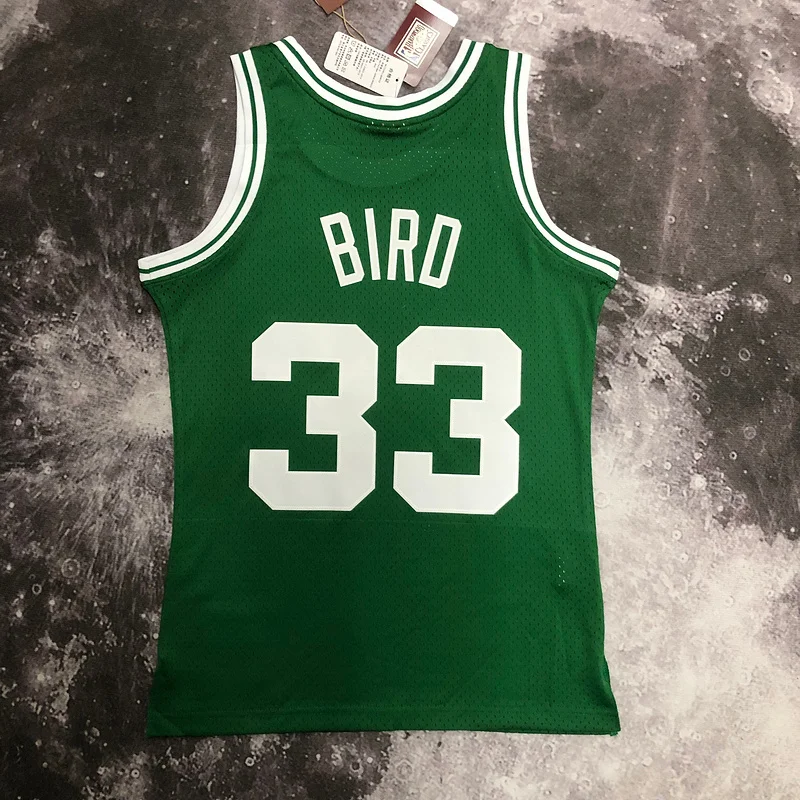 1985 1986 Season MN Hot Print Retro NBA Boston Celtics Basketball Jersey Green #33 BIRD