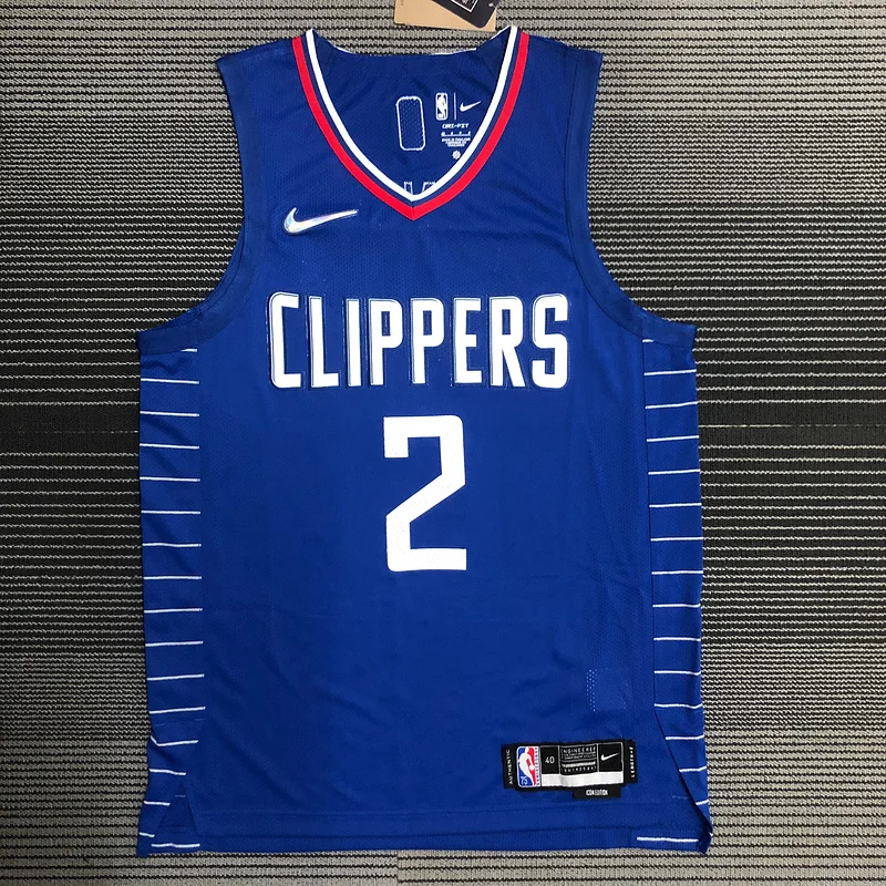 AU player version NBA Los Angeles Clippers Basketball jersey   Blue  #2   LEONARD