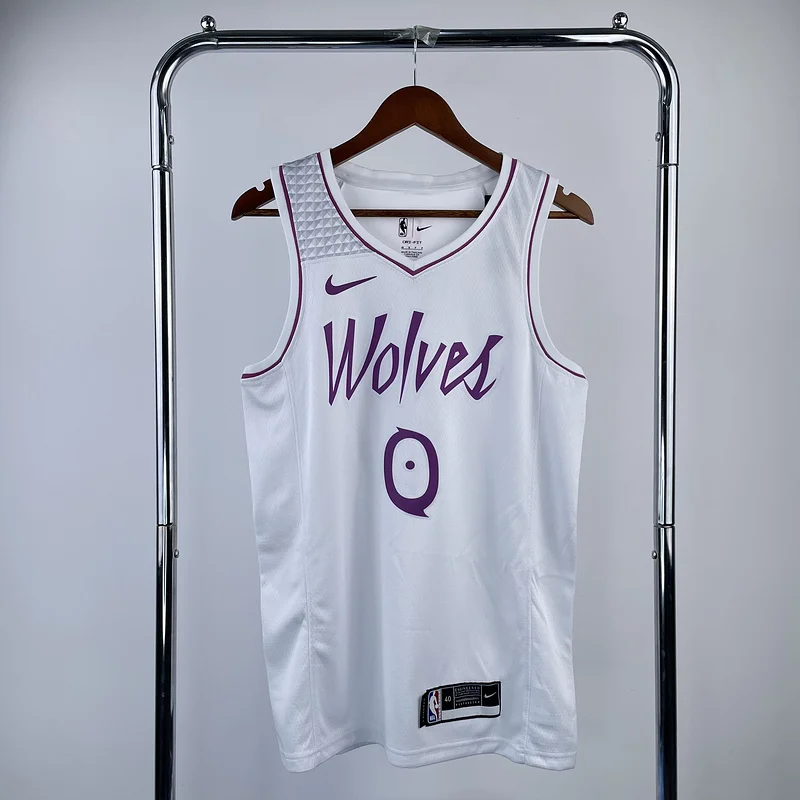 Minnesota Timberwolves Basketball Jersey white pink #0 RUSSELL