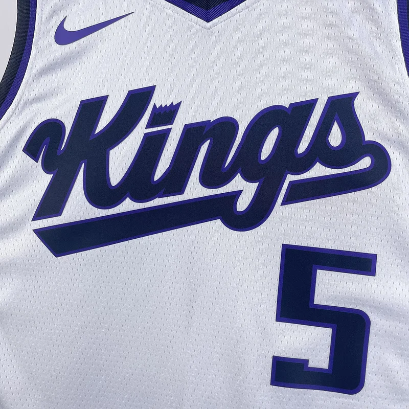 2024 Sacramento Kings Basketball Jersey Home White #5 FOX