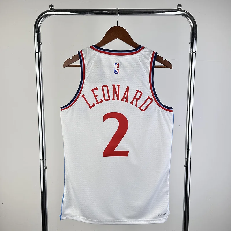 2025 Season  NBA Los Angeles Clippers Basketball jersey   Home   White  #2   LEONARD