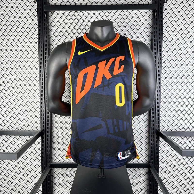 2024 NBA Oklahoma City Thunder Basketball Jersey city version #0 WESTBROOK