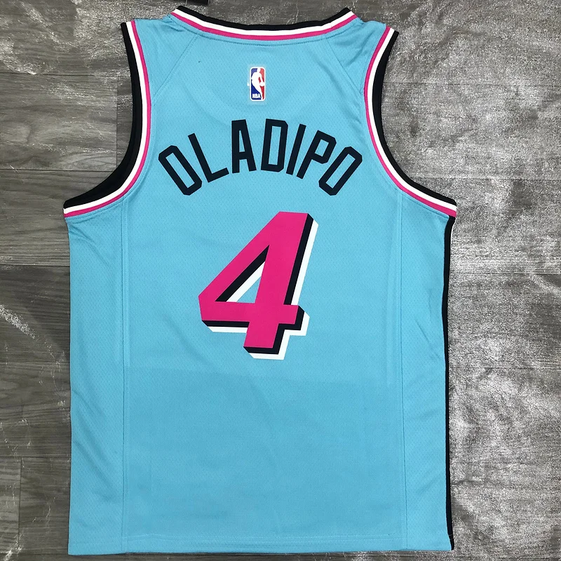 NBA Miami Heat basketball jersey round neck Blue #4 OLADIPO