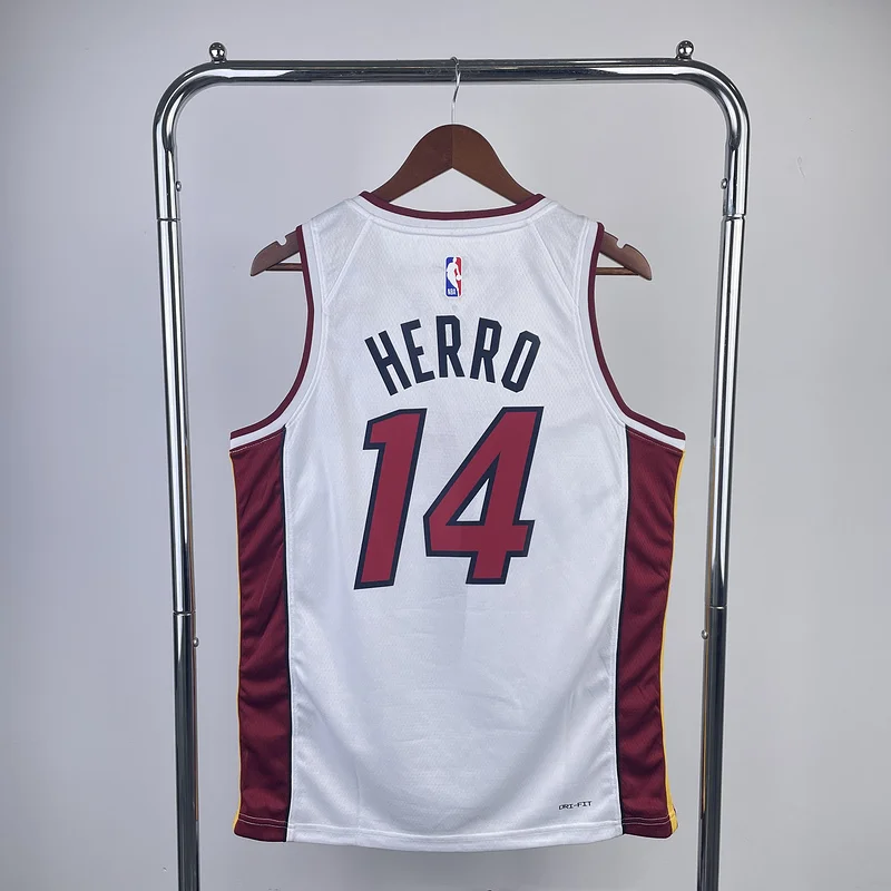 NBA Miami Heat basketball jersey V-neck White #14 HERRO