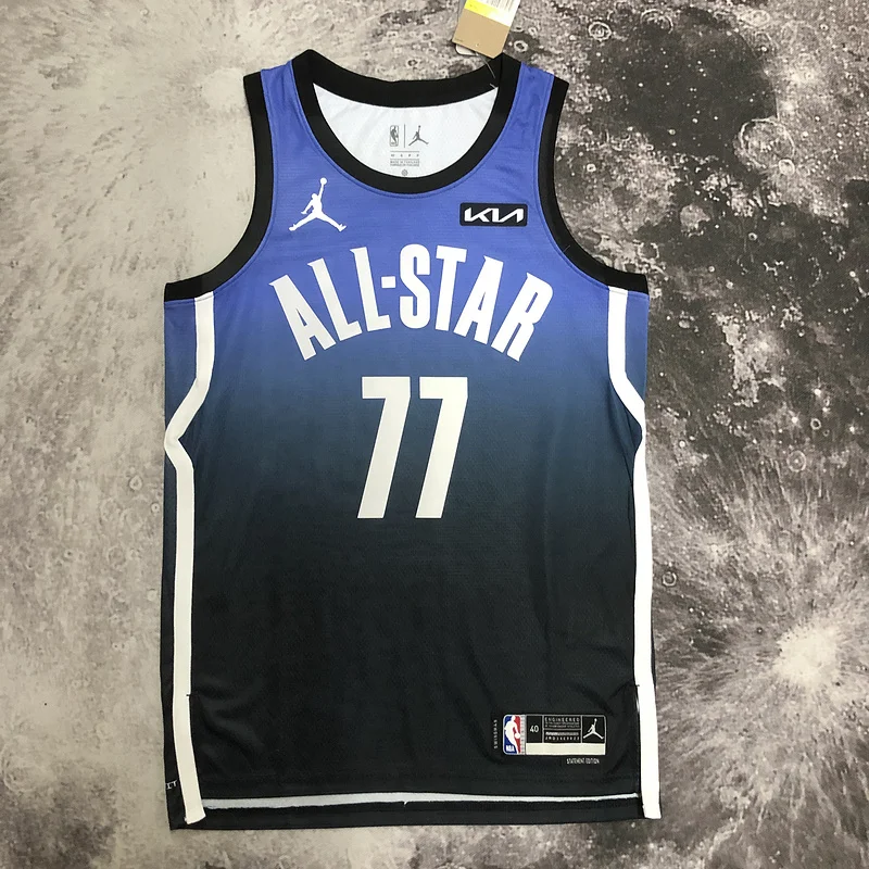 2023 Season NBA Dallas Mavericks basketball jersey All-Star Blue #77 DONCIC