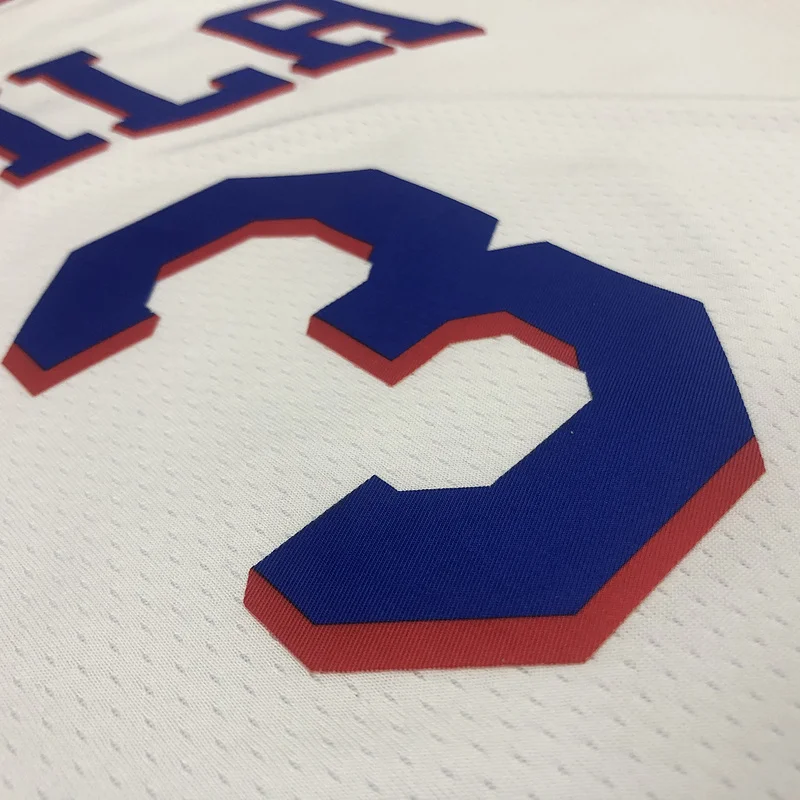 NBA Philadelphia 76ers Basketball Jersey V-neck White #3 IVERSON