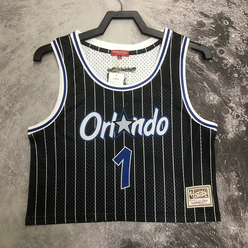 Mitchell Ness Women Retro Orlando Magic Basketball Jersey Black #1 HARDAWAY