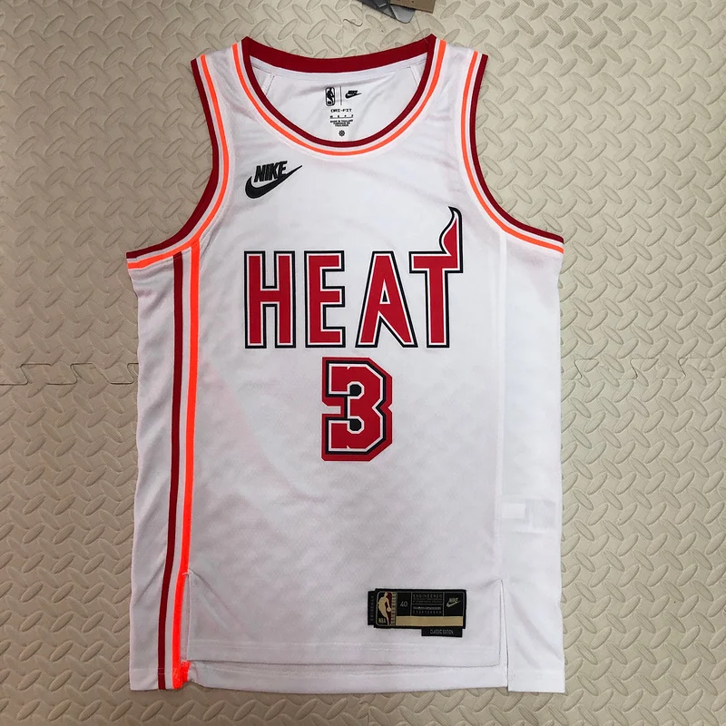 2023 SeasonNBA Miami Heat basketball jersey Retro #3 WADE