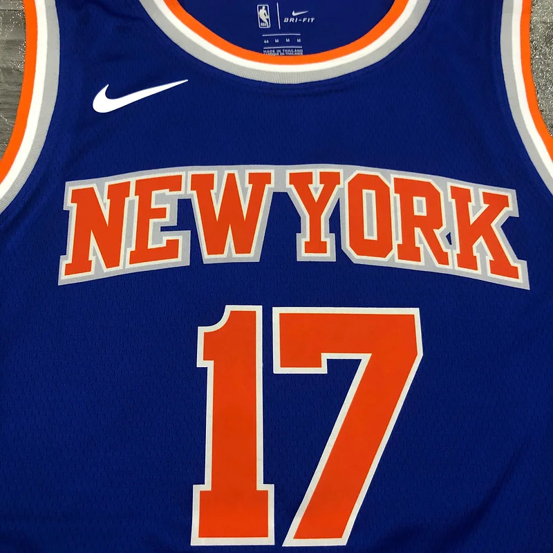 New York Knicks Basketball Jersey Blue #17 LIN