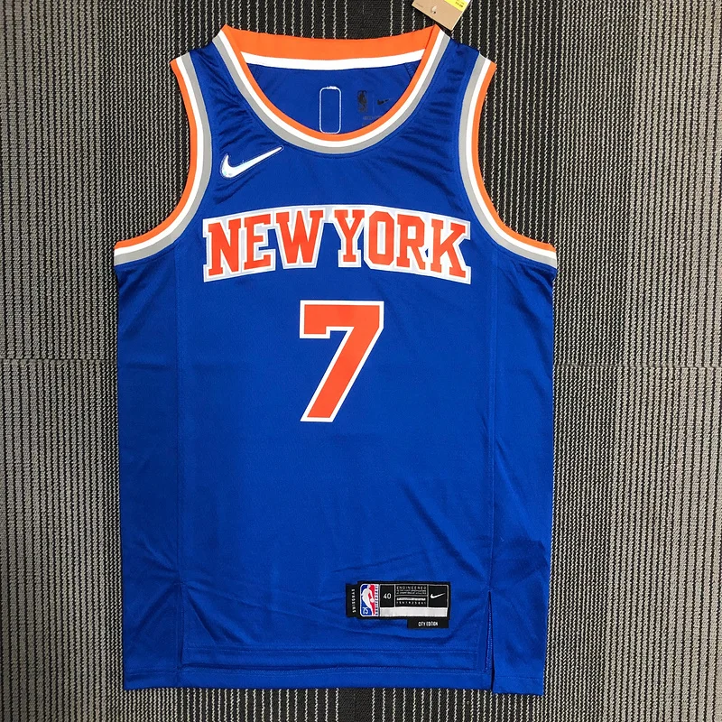 75th anniversary New York Knicks Basketball Jersey Blue #7 ANTHONY