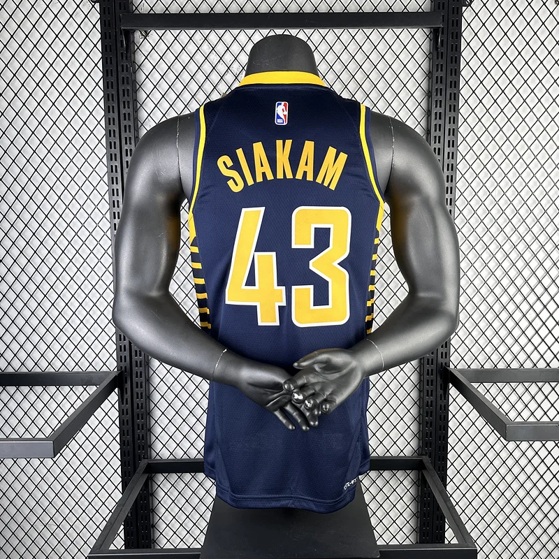 2023 Indiana Pacers Basketball Jersey Aawy Blue #43 SIAKAM