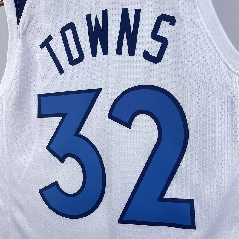 2023 Minnesota Timberwolves Basketball Jersey Home White #32 TOWNS